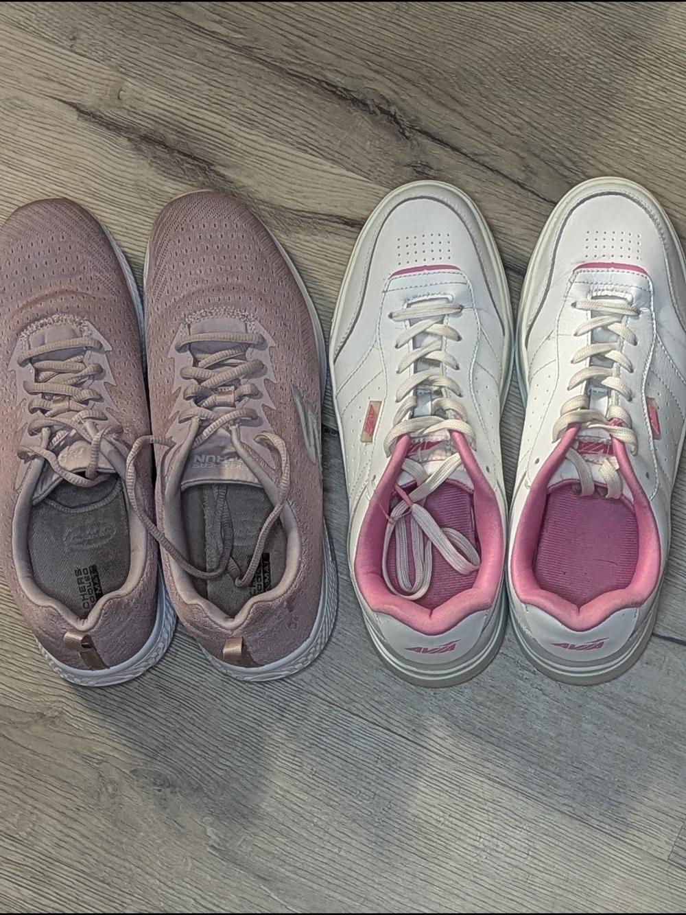 Skechers Mauve & Avia Pink and White Casual Sneaker Bundle Size 11